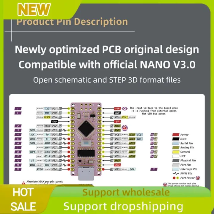 Excellent%20Improved%20Atmega328p%20Development%20Board%20Type-C%20Interface%20Compatible%20With%20For%20Arduino%20Nano%20V3.0%20CH340G,%20White%20B%20Durable%20E%20-%20Image%206