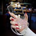 For Xiaomi Redmi 9T Cover + Crystal Wrist Strap Fashion 3D Rhinestone Butterfly Shiny Glitter Girls Phone Case Clear Soft Silicone Bumper Shockproof Protective Back Cover. 