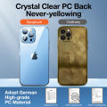 【Non-Yellowing】Sanptoch HD Clear Phone Case For iPhone 12 / 13 / 14 Pro Max Built-in Glass Camera Lens Protector PC Plating Hard Cover Original Slim Casing. 
