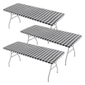 3 Pcs Tablecloth for Table,Stretch Waterproof Elastic Vinyl Picnic Table Cover with Flannel Backed Lining (Black). 