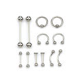24pcs Professional Body Piercing Tool Kit Ear Nose Navel Needles Set. 