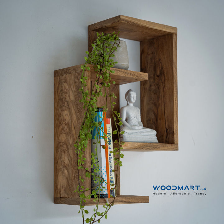 Wooden Shelf / Solid Wood Hanging Shelf/ Modern Wall Hanging Rack Nadun Wood
