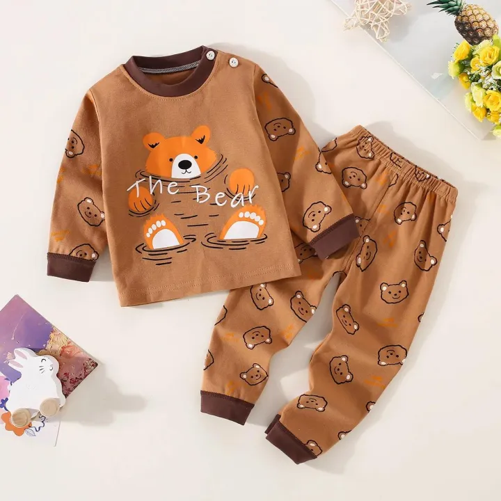 Toddler%20Boys%20Underwear%20Set%20Cotton%20Lettering%20And%20Bear%20Pattern%20Long%20Sleeve%20Top%20And%20Matching%20Pants%20Pajama%20Set%20-%20Image%206