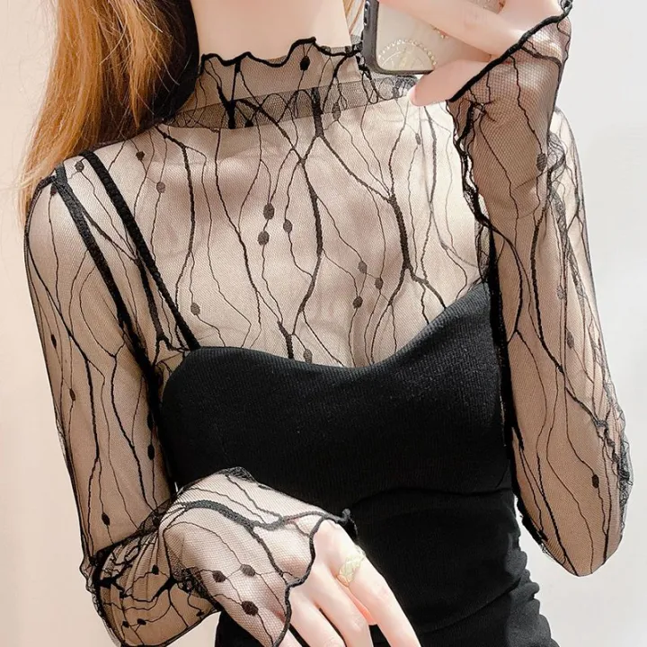 High%20Transparent%20Mesh%20Bottoming%20Shirt%20for%20Women%20Summer%20Thin%20Long%20Sleeves%20Sun%20Protection%20Inner%20Wear%20Gauze%20Clothes%20Turtleneck%20Lace%20Top%20Western%20Style%20Tulle%20-%20Image%204