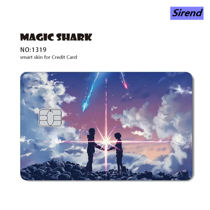 Sirend 1pc Watemelon Gold Coin Hunter Anime Cartoon Smile Matte Front Cover Sticker Film Skin for Metro Debit Credit Card