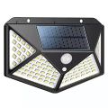 Solar Interaction Wall Lamp Solar Out Door Powered Motion Sensor Interaction Garden Wall 100 Led Lamp 3 Modes (Pack of 1). 