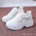 Shoes Thick Bottom Ladies Bra Casual Exercise New Korean Style Versatile Small Spring and Autumn Leather White Shoes 2024 Elevator Shoes Dad —. 