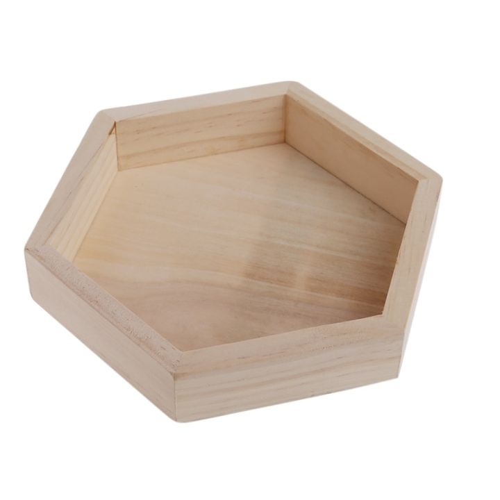 Natural Finish Wood Hexagonal Tray (12x12 INCHES)