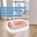 Large Cat Litter Tray with Scoop Open Top Cat Litter Box High Sided Anti Splashing Sturdy Easy to Clean Open Air Kitty Litter Box Cat Toilet for Kittens Cats Pet Supplies Poop Tray Pet Shit Tray Cat Pooper Tray Pet Poop Box Pet Pooper Box Kittens. 
