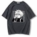 Summer Short Sleeve Anime Full Time Hunter Loose Casual Print SportsTT-shirt round Neck Couple Men's Couple T-shirt. 