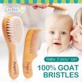 2pcs/Set Baby Hair Brush And Comb Set for Newborn Wood Comb For Hair Massage Bath Shower Mini Baby Brush Kids Pocket HairBrush. 