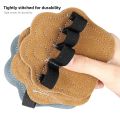 1Pairs New Cowhide Leather Weight Lifting Training Gloves Palm Protection Anti-Slip Palm Pad Half Finger Gym Glove Pull Ups. 