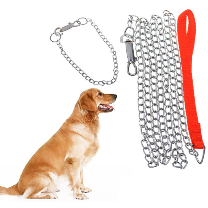 Medium Heavy Duty Metal Slip Chain Dog Puppy Choker Leash Lead Red