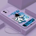 [Free Strap] Samsung Galaxy A04e A04 A04s A02s A03s Smile Astronaut Square Phone Case Liquid Silicon Soft Casing nasa Cover. 