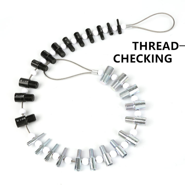 Thread Tester Bolt Nut Screw Thread Checking Checker Inspection Tool (Inch and Metric) 6-32 1/2-20 M12-1.75 -0.7