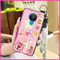 Fashion Design ring Phone Case For Nokia 1.4 Anti-knock Lanyard Wristband Silicone Anti-dust Shockproof Cute Cartoon. 