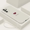 Samsung Galaxy A25 A15 5G A35 A55 5G Luxury Cute Love Heart Casing Matte Liquid Silicon Back TPU Soft Case Cover. 