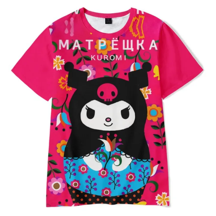 2023%20Summer%20Kids%20Clothes%20Baby%20Girls%20Cartoon%20Kuromi%20T%20Shirt%20Cute%20Anime%203D%20Printing%20Short-sleeved%20T-shirt%20Mother%20and%20Daughter%20Tees%20-%20Image%205
