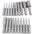 20Pcs Hex Head Wrench Drill Bit Set Shank Quick Release Magnetic Screwdriver Bits Set (Metric +SAE). 