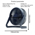 Dengfeierru mini fan 5 Inch USB Desktop Fan 360° Rotating Mini Adjustable Portable Luxury Electric Fan Mute Air Cooler For Home OfficeFashion Jewellery. 