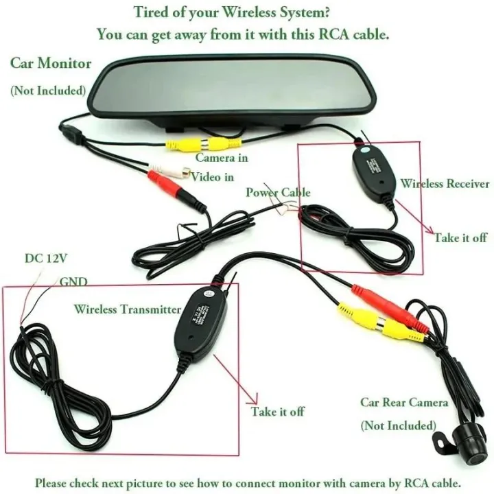 RCA Video Cable For Car Rear View Camera Universal 6/10/15/20 Meters ...