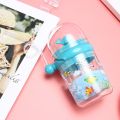 【32178cc8】250ml Portable Children's Cups Whale water spray cup summer plastic straw water cup drop resistant kettle. 
