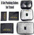 6pcs Packing Cubes Luggage Bags Organizer Durable Travel Travel Luggage Packing Organizers Set with Toiletry Bag Pink. 