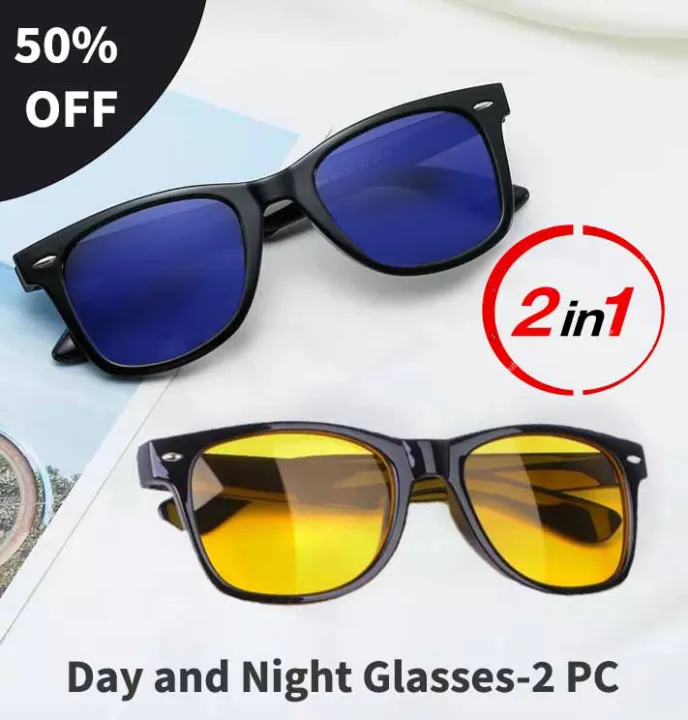 Buy 1 Get 1 Free Buy on Get One Modern Night Vision Sunglasses 2 in 1 Sunglasses for Men and Women Two sunglasses in One pack 2