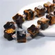 Four Leaf Shape Natural Mineral Stone Cube Beads Amethysts Citrines Square Bead For Jewelry Making Necklace Bracelet Accessories. 