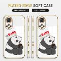 Luxury 6D Plating Case for Honor 50 Phone Cases Cute Cartoon Panda Side Print Soft Silicone Square Back Cover. 