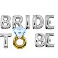 BRIDE TO BE Silver Foil balloon banner Handwriting Letter 16 Inch Celebration Balloon Romantic Wedding Bridal Shower Anniversary Engagement Proposal Party. 