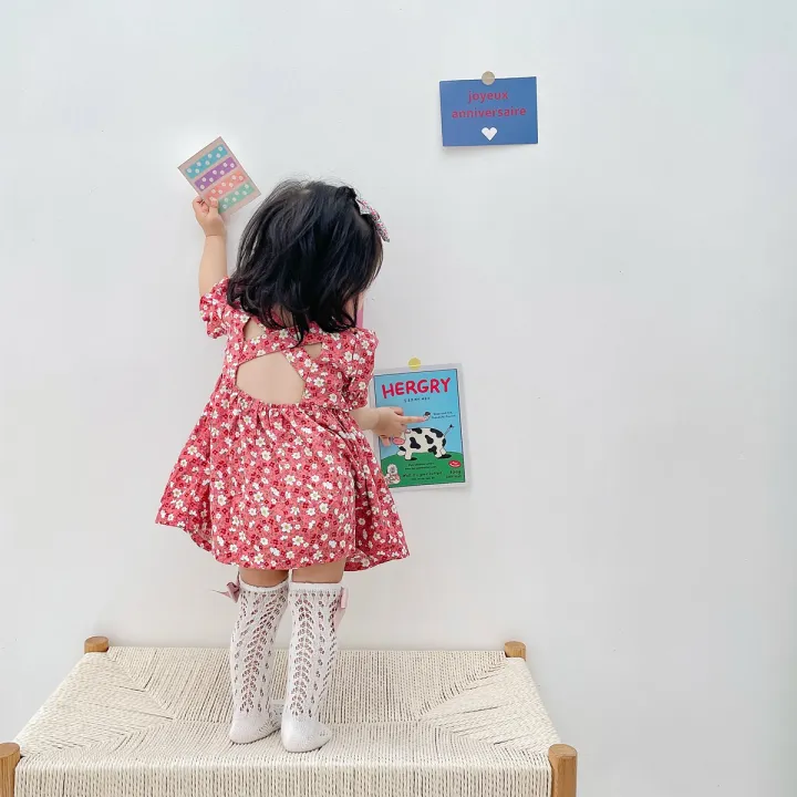 Toddler%20Girl%20Dress%20Flower%20Princess%20Short%20Sleeve%20Casual%20Baby%20Girls%20Clothing%20Cotton%20Cute%20Kids%20Fashion%20-%20Image%204