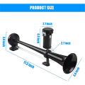 150Db 24V Air Horns Black Horn for Truck, Single Trumpet Truck Air Horn, for 24V Vehicles Train Car Ship Boat Lorry, 17 Inch. 