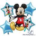 5Pcs MICKEY MOUSE foil balloon pack, Disney theme birthday party balloons for kids birthday party decoration, first birthday, 1st birthday heart foil balloon Mickey Mouse Clubhouse. 