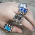 Rectangular Vintage Ring Watch Small Finger Watch Ring Dial Quartz Elastic Watchband Waterproof Steel Mini Ring Watches. 
