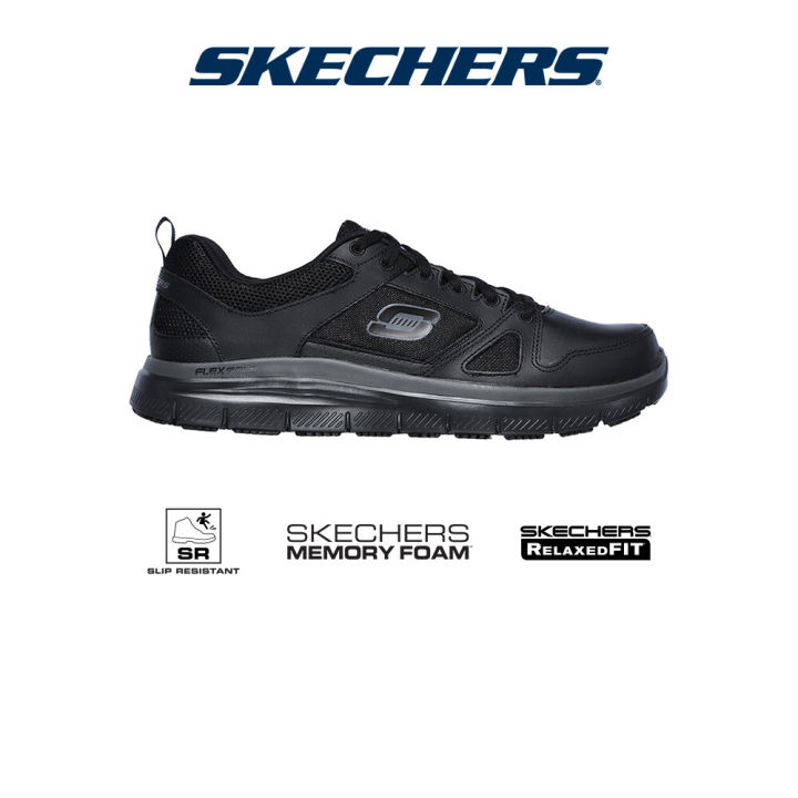Skechers Men Work Flex Advantage Slip Resistant Shoes - 77040-BLK