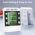 Digital Dual Kitchen Timer, 3 Channels Count UP/Down Timer. 