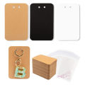 Cardboard Keychain Cards Customizable 7x12cm Eco-Friendly Display Cards 50pcs Kraft Paper Jewelry Holders for Small Businesses. 