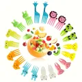20pcs Random Color Animal Fruit Forks, Dessert Forks for Family Gatherings. 