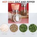 Salt Pepper Manual Grinder Glass Seasoning Bottle, Salt and Pepper Shaker-Reusable Salt Pepper Spices Mill with Adjustable Coarseness, Multi-functional Salt and Pepper Crusher Bottle. 