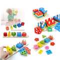 Wooden Abacus with Shape Sorter and Color Learning Educational Series Toy. 