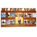 Baby's First Year Photo Frame in wood,12 month baby pictures, we'll personalize with your own photos. 