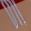 Fine 925 Sterling Silver Necklace exquisite noble luxury gorgeous charm fashion 6MM men solid wedding chain women Silver jewelry. 