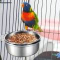 Bird Feeding Dish Cup Sturdy Stainless Steel for Small Animal Chinchilla 18cmx6.5cm. 