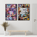 A3/A4 Size Framed wall posters GTA 3 Gta vice city Gta 5 Gta 6 Grand Theft Auto game series wall posters wall decorations for any room. 