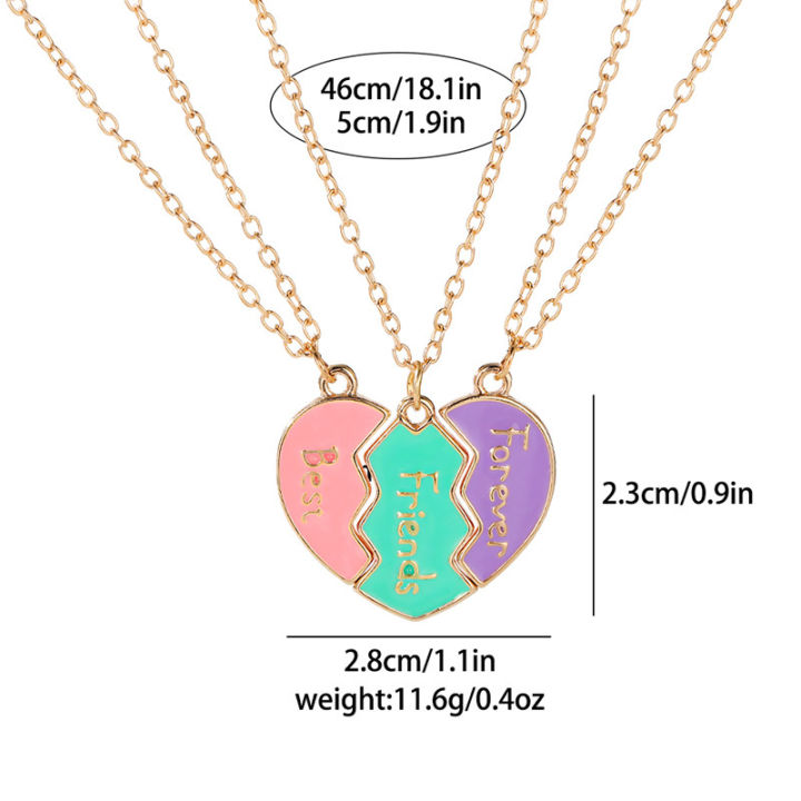 Best%20Friend%20Necklaces%20For%203%20Matching%20Heart%20Pendant%20Magnetic%20Bff%20Friendship%20Necklace%20Encounter%20-%20Image%202