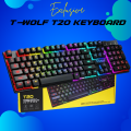 RGB Gaming Keyboard T WOLF T20 USB Wired LED Rainbow Backlit Gamers 7 Colors Lighting Keyboard. 