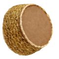 Handmade Reed Storage Round Basket With Wood Base. 