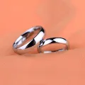 S925 Stamped White Gold Color Tibetan Silver Ring Simple 4mm Stanless Steel Rings for Men Women Couple Gift Jewelry Accessories. 