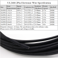Ul2468 Black White 2pins Pvc Wire 28awg ~ 16awg Insulated Double Core Led Lamp Copper Line Extend Power Cable. 